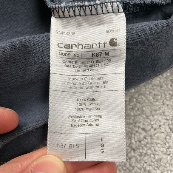 Carhartt K87 Loose Fit T-Shirt Men Large Gray Short Sleeve Cotton Pocket Casual - Picture 4 of 13